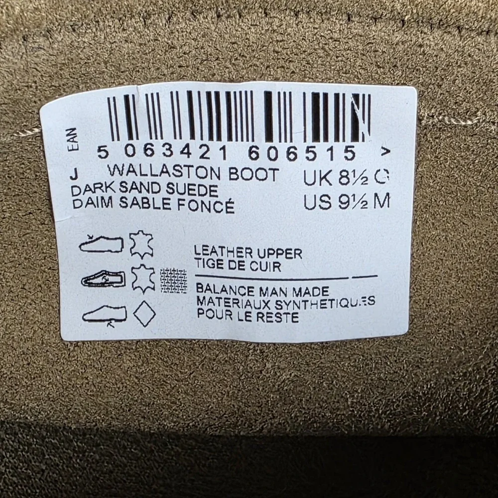 Clarks Wallaston Boots Mens Size 9.5 Sand Suede Wallabee Style Moc Toe Chukka